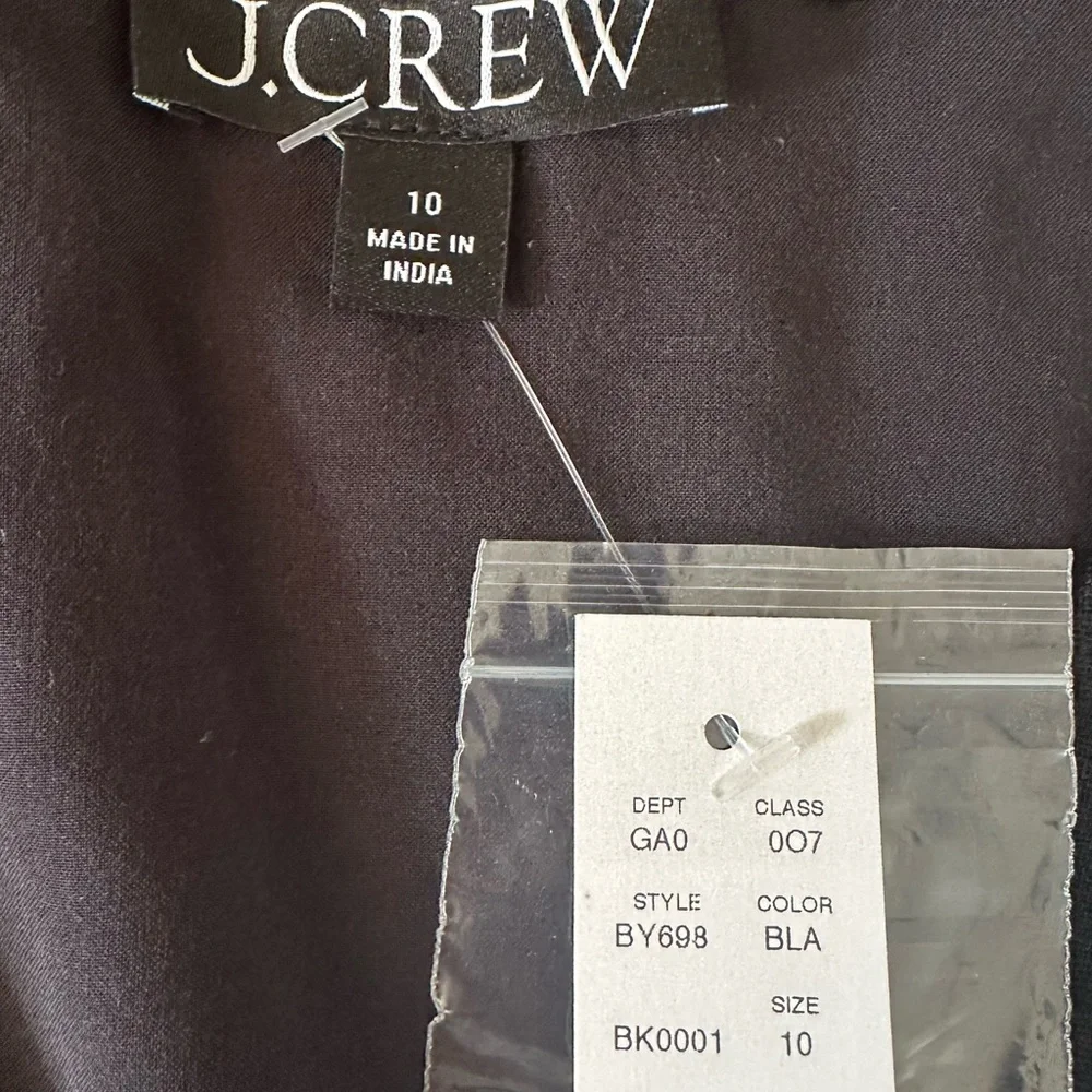 J. Crew Black Sleeveless Button down linen Blouse vest ladies 10 NWT‎